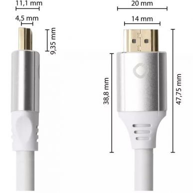 Кабель HDMI Oehlbach PERFORMANCE Black Magic MKII, UHS HDMI cable 5,0m white, D1C92497